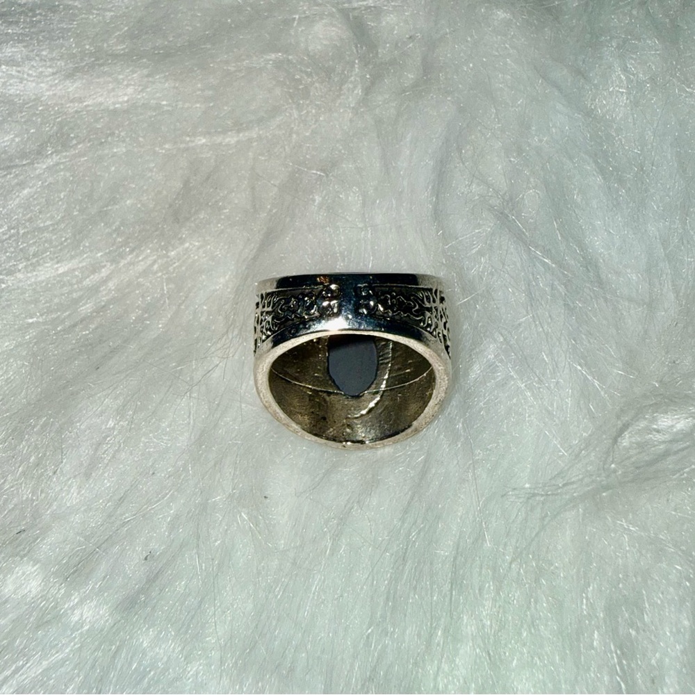 Blue Gemstone Statement Ring Size 7 - image 6